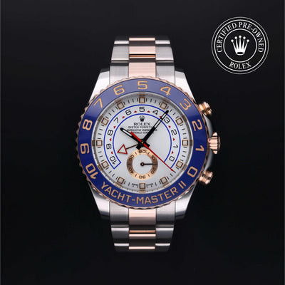 Rolex Certified Pre-owned Yacht-Master M116681-0001 front on black background