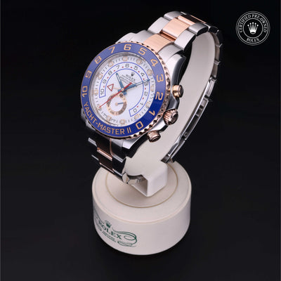 Rolex Certified Pre-owned Yacht-Master M116681-0001 front on black background