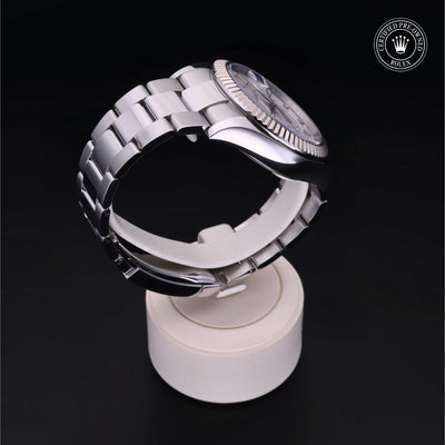 Rolex Certified Pre-owned Sky-Dweller M326934-0001 front on black background