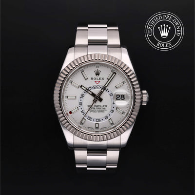 Rolex Certified Pre-owned Sky-Dweller M326934-0001 front on black background