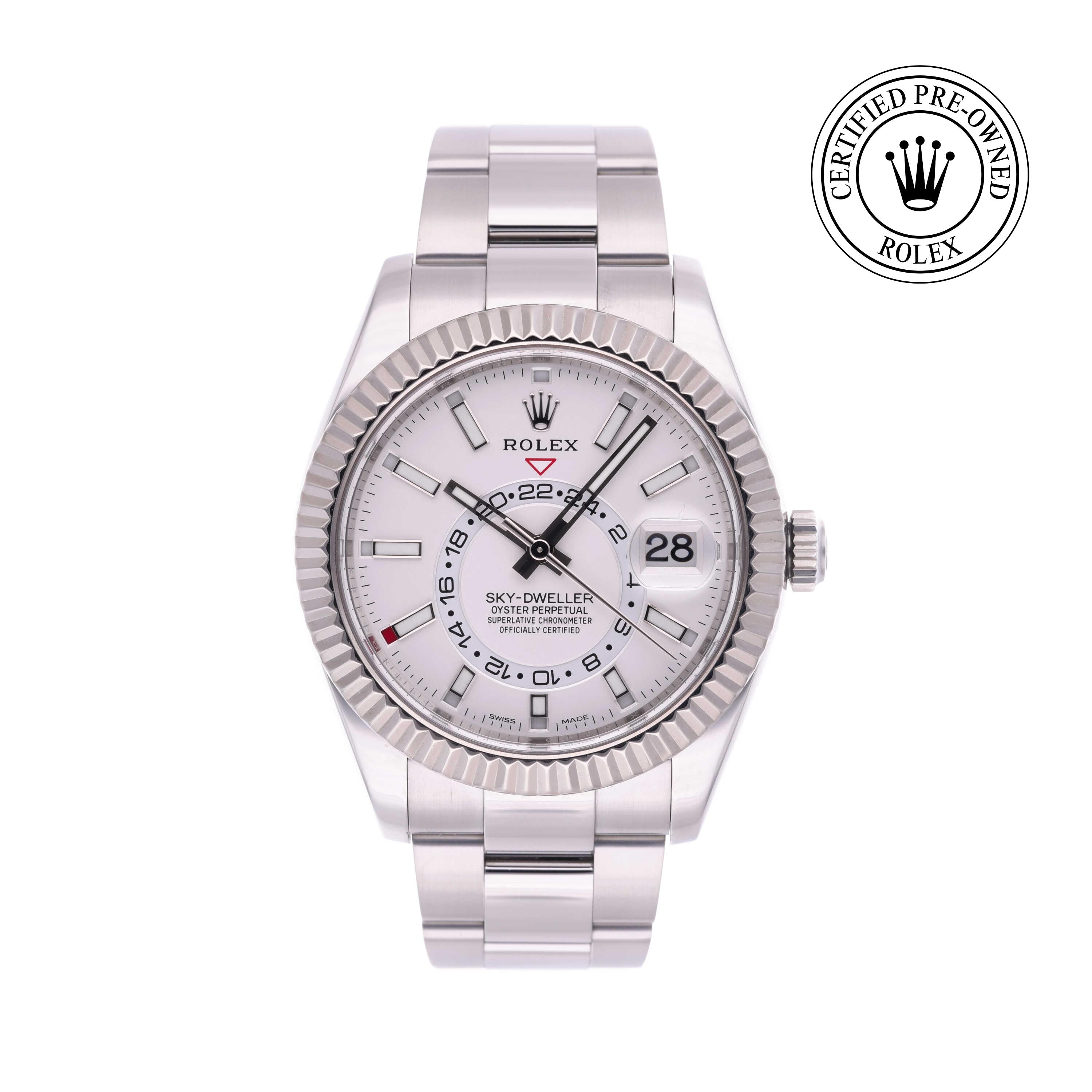 Rolex Certified Pre-owned Sky-Dweller M326934-0001 front on white background