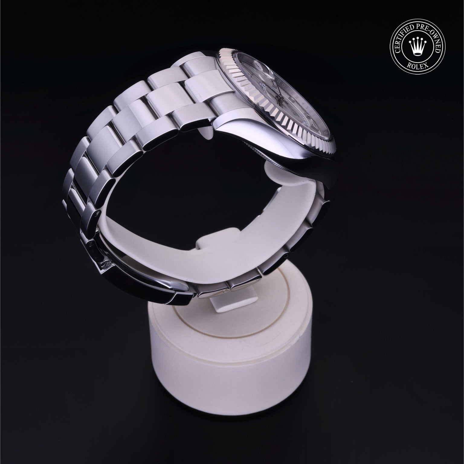 Rolex Certified Pre-owned Sky-Dweller M326934-0001 front on black background