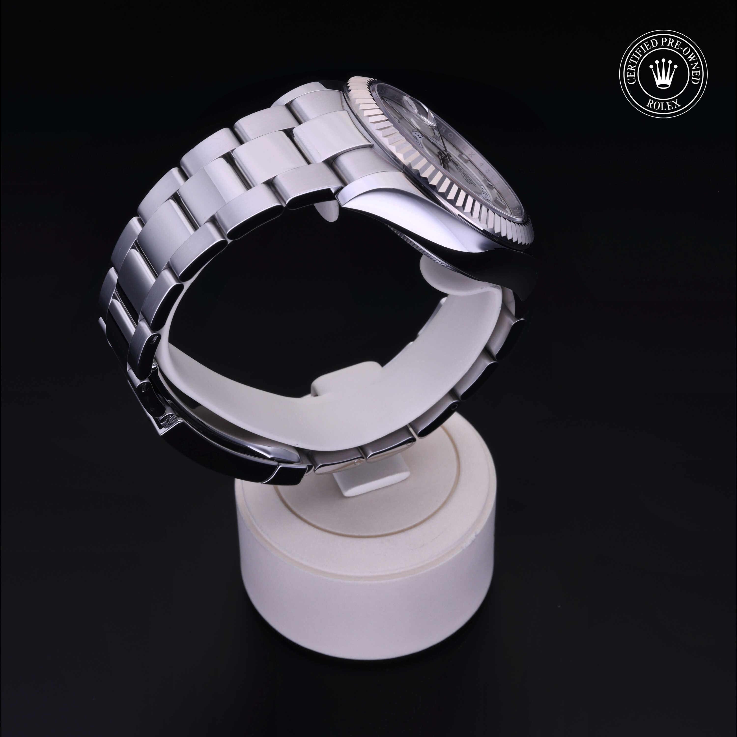Rolex Certified Pre-owned Sky-Dweller M326934-0001 front on black background
