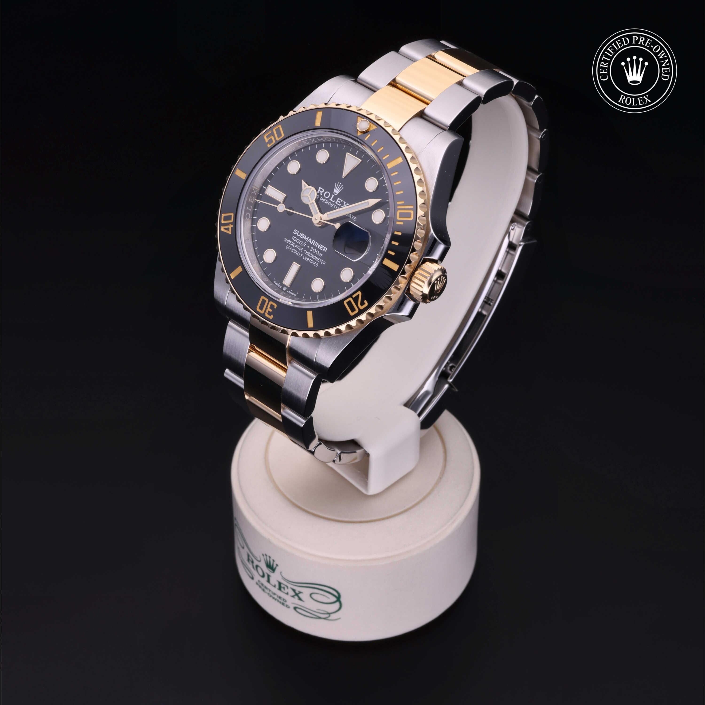 Rolex Certified Pre-owned Submariner M126613LN-0002 front on black background