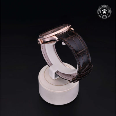 Rolex Certified Pre-owned Cellini M50505-0005 front on black background