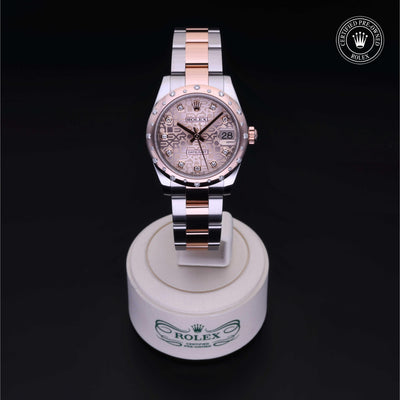 Rolex Certified Pre-owned Lady Datejust M178341-0010 front on black background