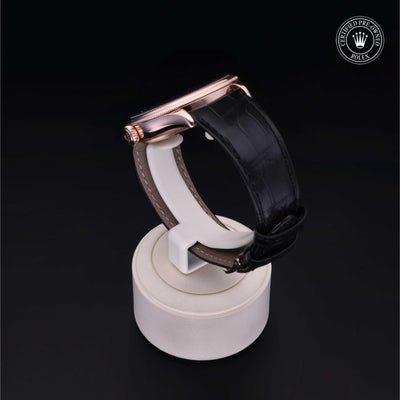 Rolex Certified Pre-owned Cellini M50505-0006 front on black background