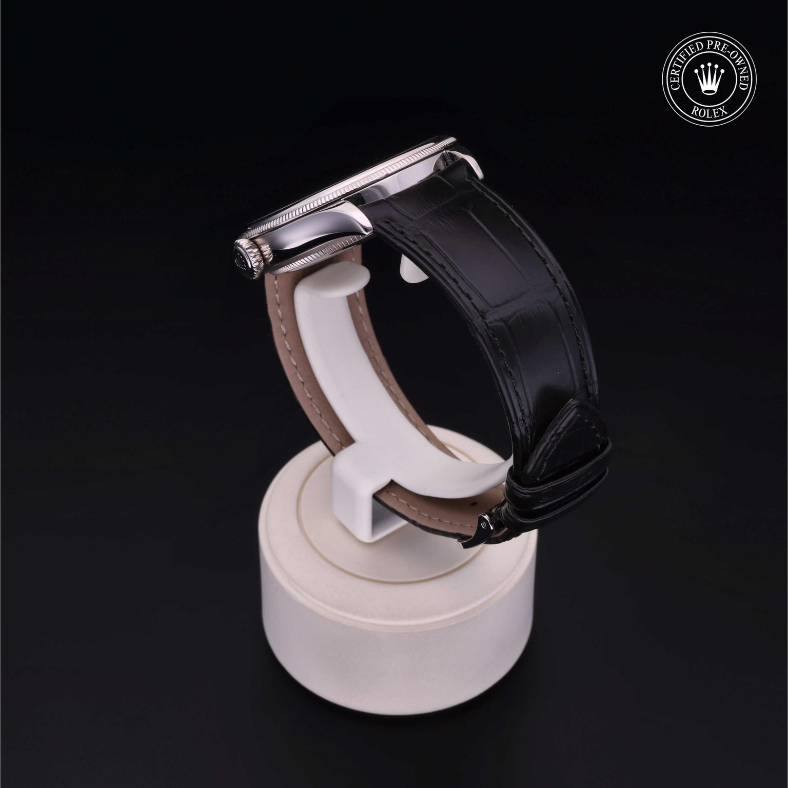 Rolex Certified Pre-owned Cellini M50509-0004 front on black background