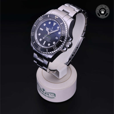Rolex Certified Pre-owned Sea-Dweller M116660-0003 front on black background