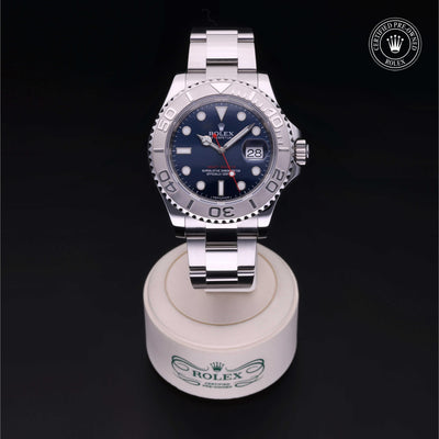 Rolex Certified Pre-owned Yacht-Master M116622-0001 front on black background