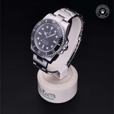 Rolex Certified Pre-owned Submariner M114060-0002 front on black background