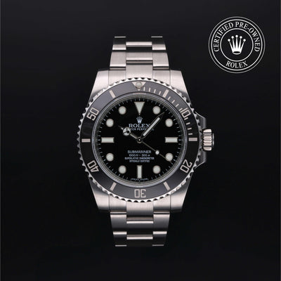 Rolex Certified Pre-owned Submariner M114060-0002 front on black background