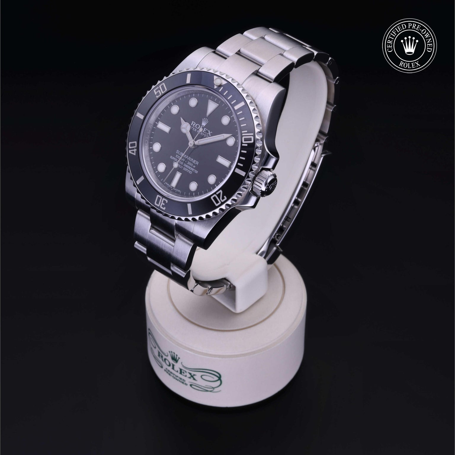 Rolex Certified Pre-owned Submariner M114060-0002 front on black background