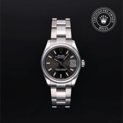 Rolex Certified Pre-owned Lady Datejust M278240-0009 front on black background