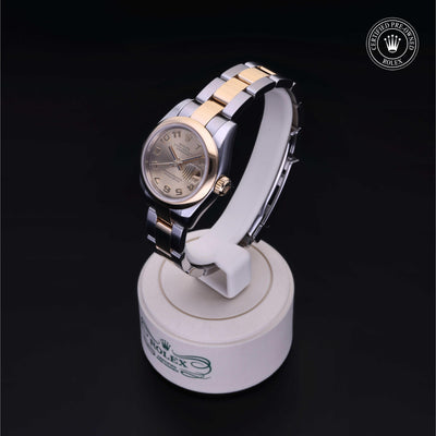 Rolex Certified Pre-owned Lady Datejust M179163-0083 front on black background