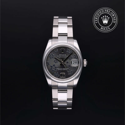 Rolex Certified Pre-owned Lady Datejust M178240-0040 front on black background