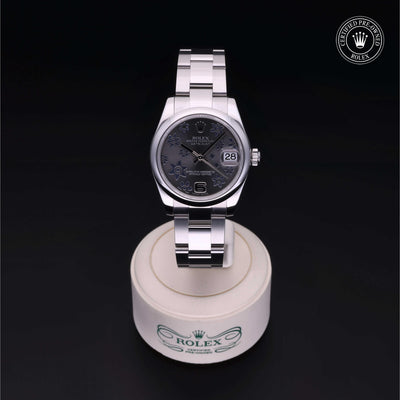 Rolex Certified Pre-owned Lady Datejust M178240-0040 front on black background