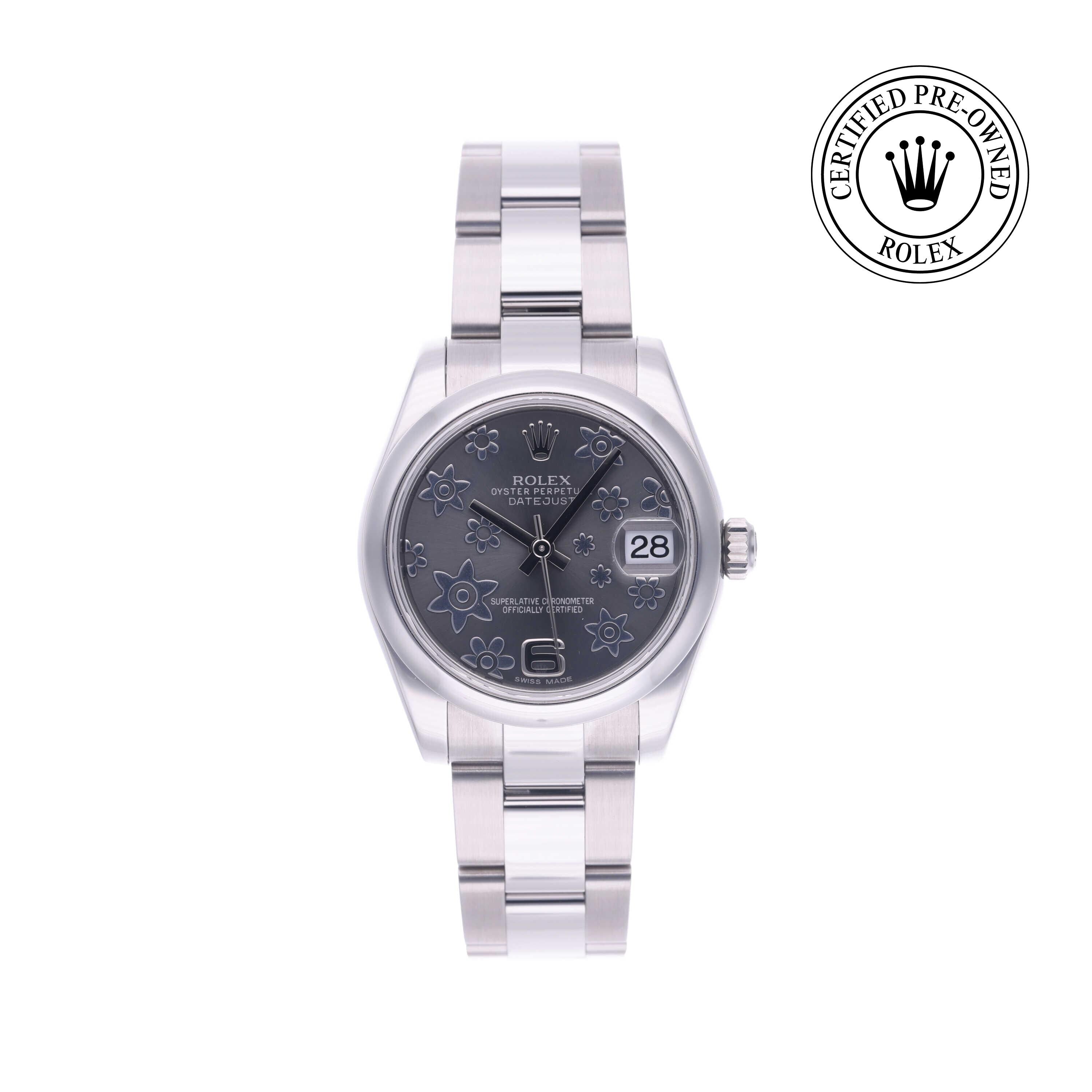 Rolex Certified Pre-owned Lady Datejust M178240-0040 front on white background