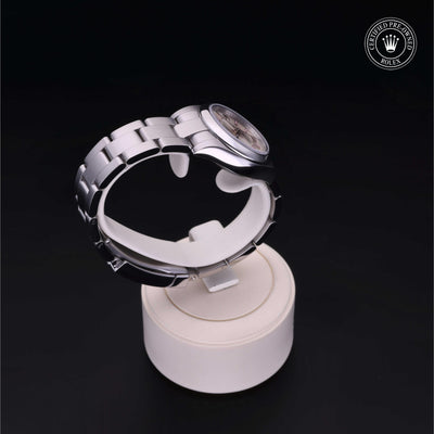 Rolex Certified Pre-owned Oyster Perpetual M176200-0001 front on black background