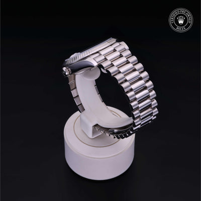 Rolex Certified Pre-owned Day-date M228239-0001 front on black background