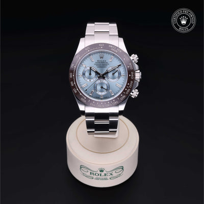 Rolex Certified Pre-owned Daytona M116506-0002 front on black background