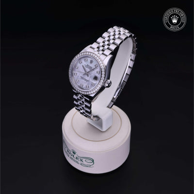 Rolex Certified Pre-owned Lady Datejust M279384RBR-0011 front on black background