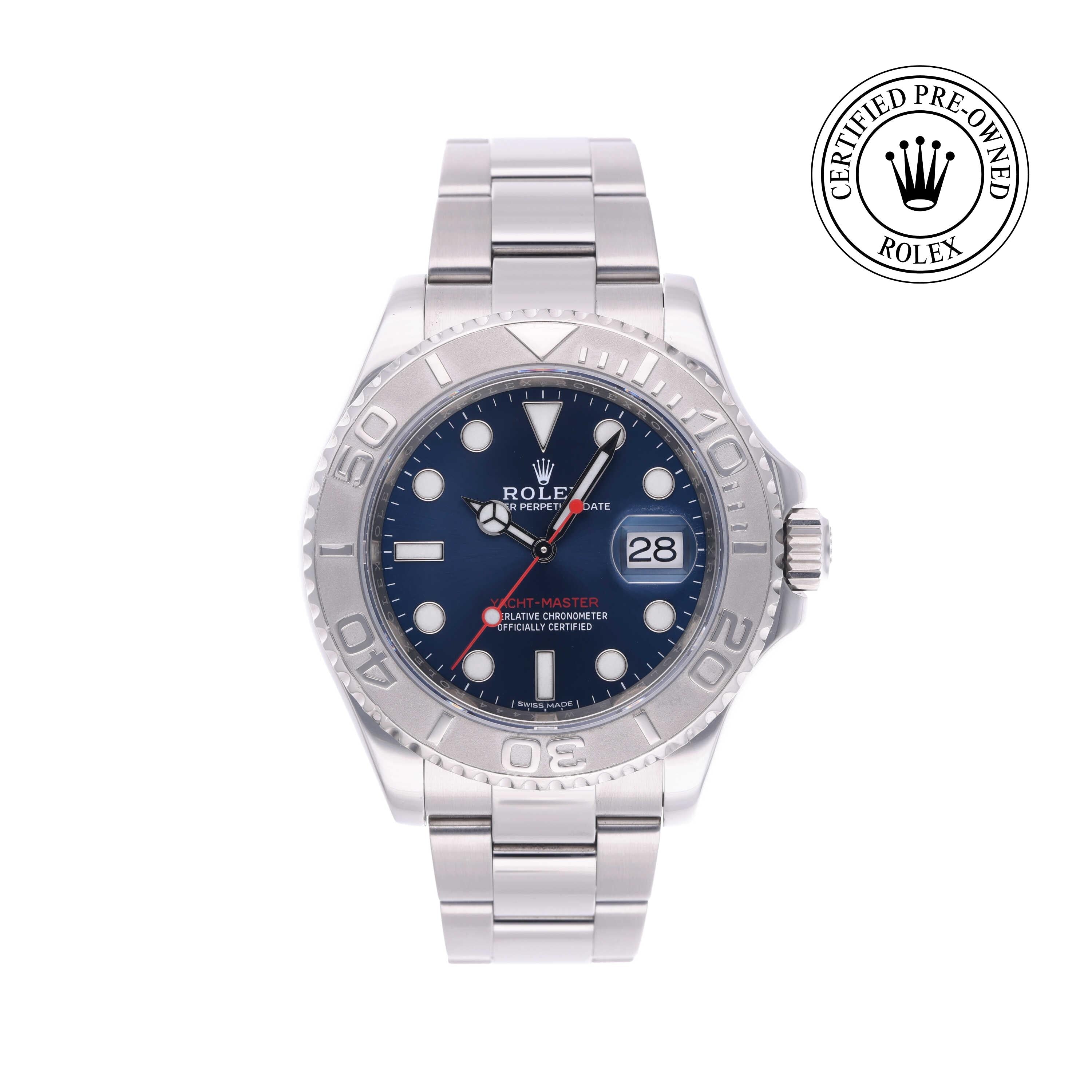 Rolex Certified Pre-owned Yacht-Master M116622-0001 front on white background