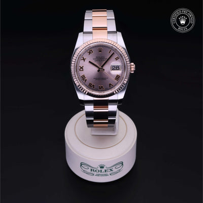 Rolex Certified Pre-owned Datejust M116231-0089 front on black background