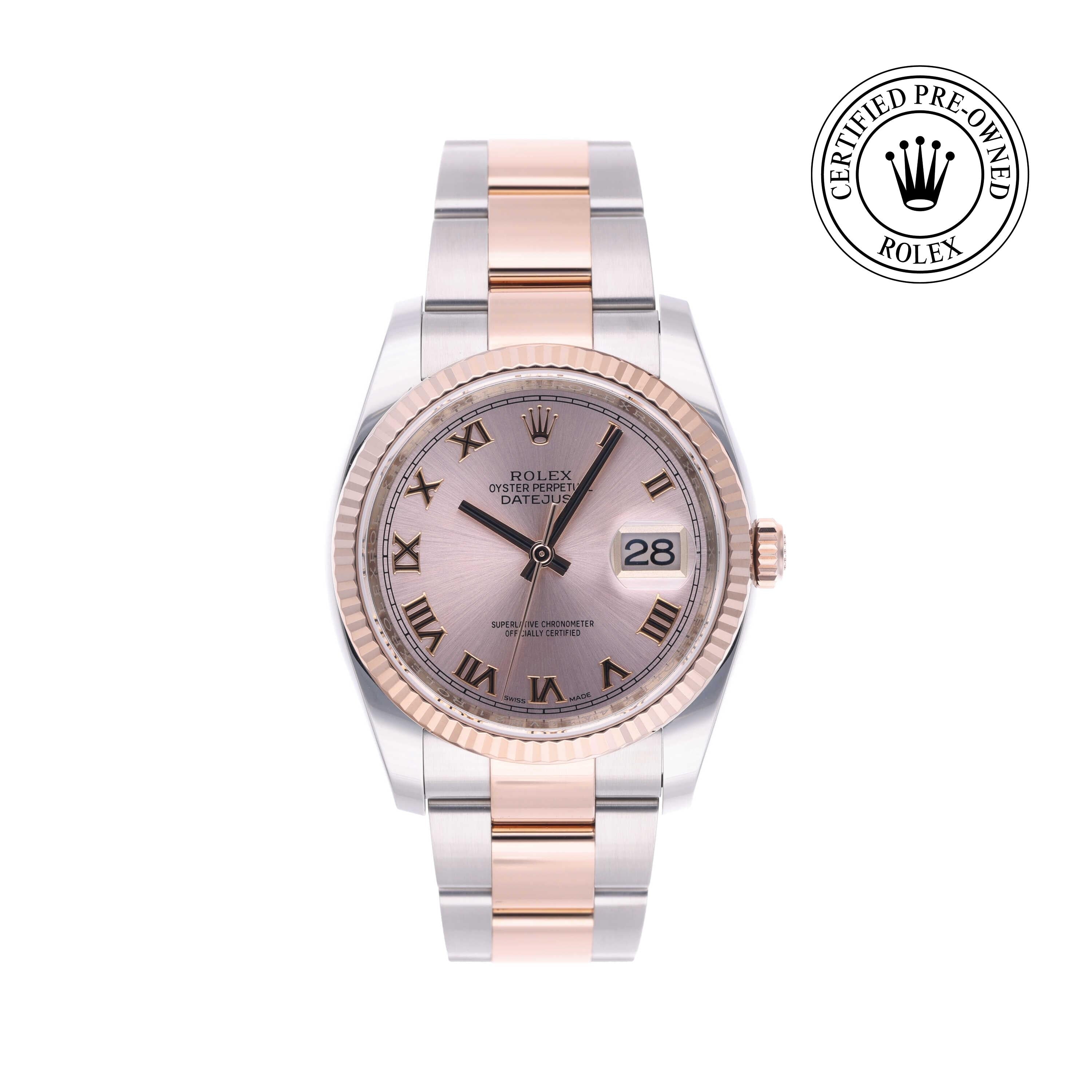 Rolex Certified Pre-owned Datejust M116231-0089 front on white background