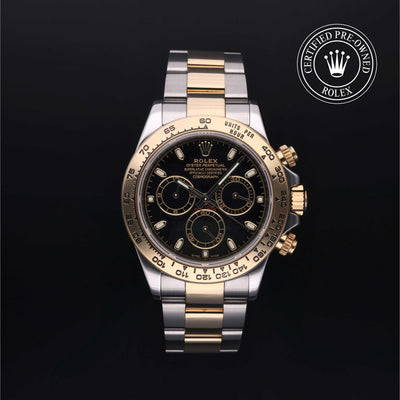 Rolex Certified Pre-owned Daytona M116503-0004 front on black background
