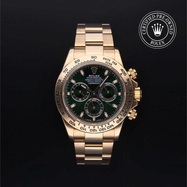 Rolex Certified Pre-owned Daytona M116508-0013 front on black background
