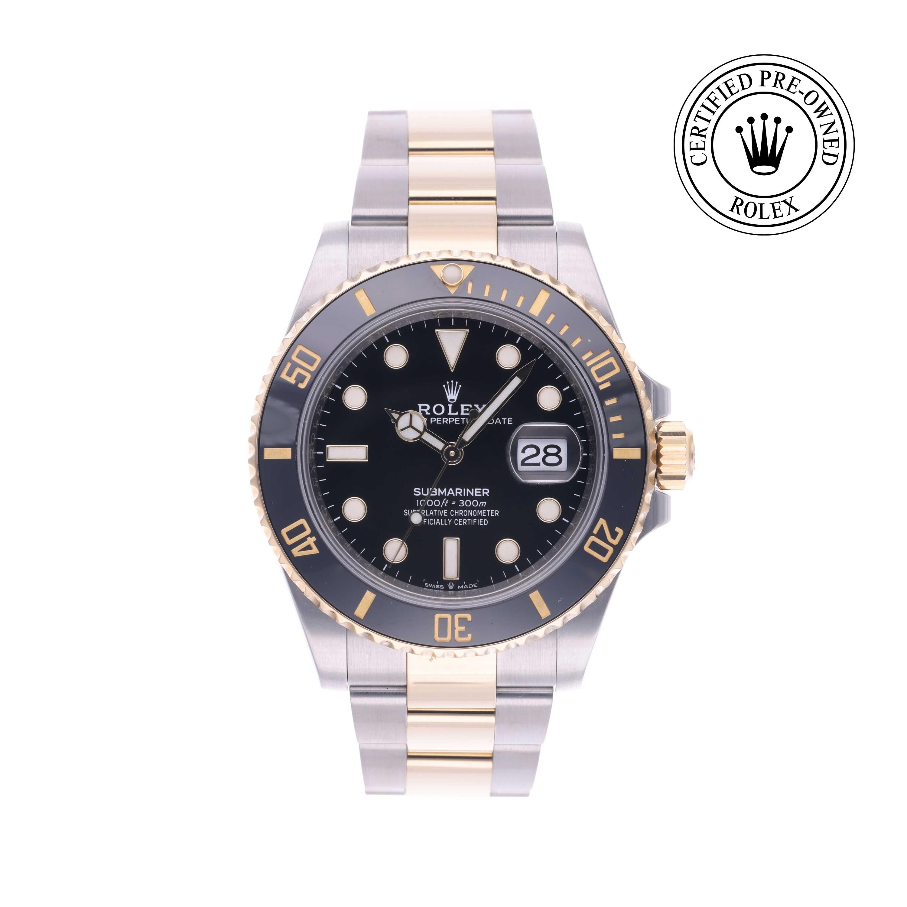 Rolex Certified Pre-owned Submariner M126613LN-0002 front on white background