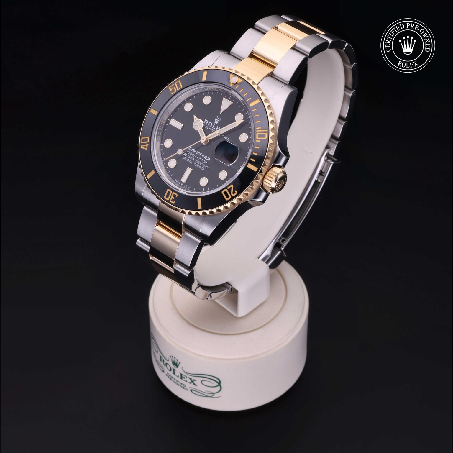 Rolex Certified Pre-owned Submariner M126613LN-0002 front on black background