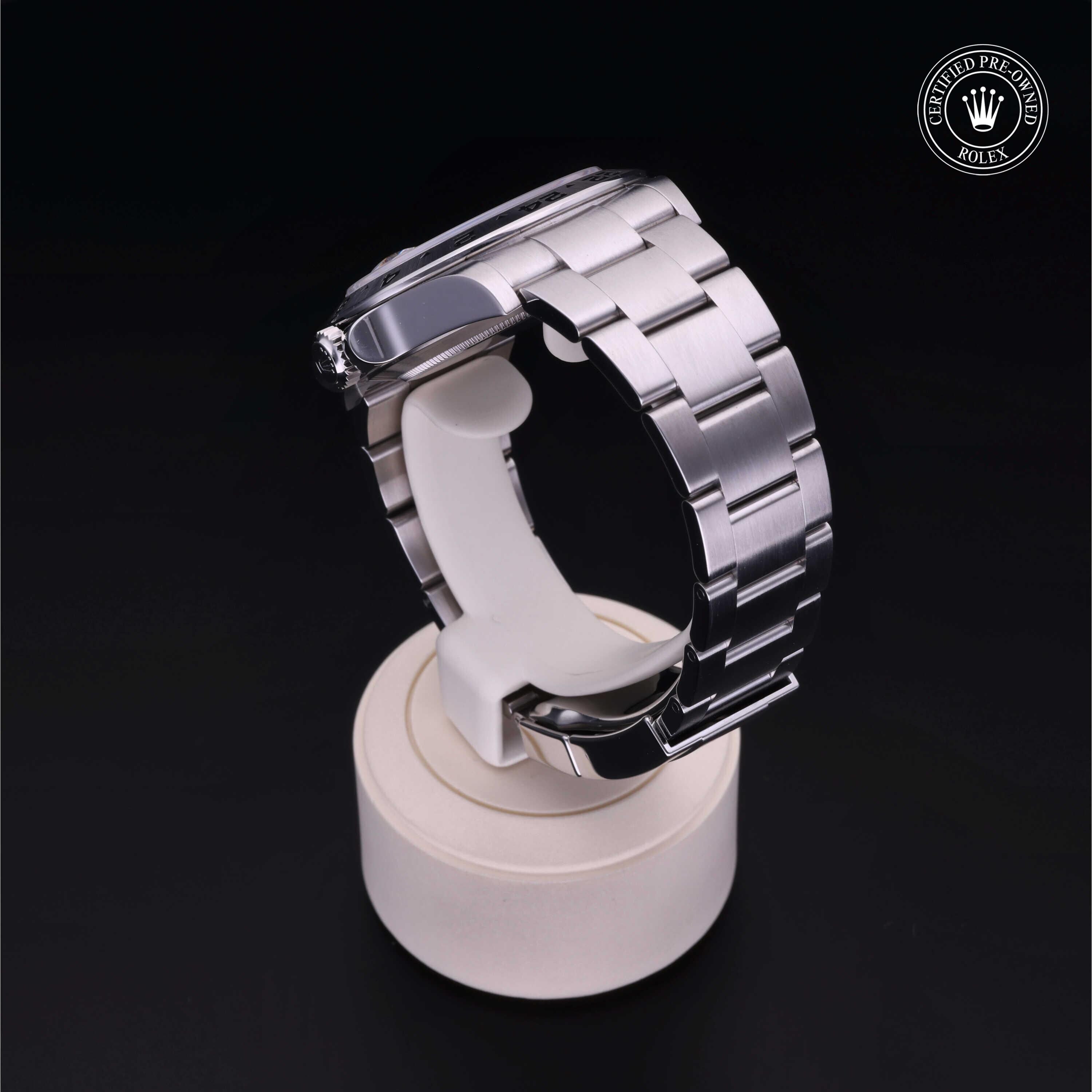 Rolex Certified Pre-owned Explorer M226570-0002 front on black background