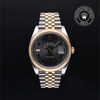 Rolex Certified Pre-owned Datejust M126333-0020 front on black background