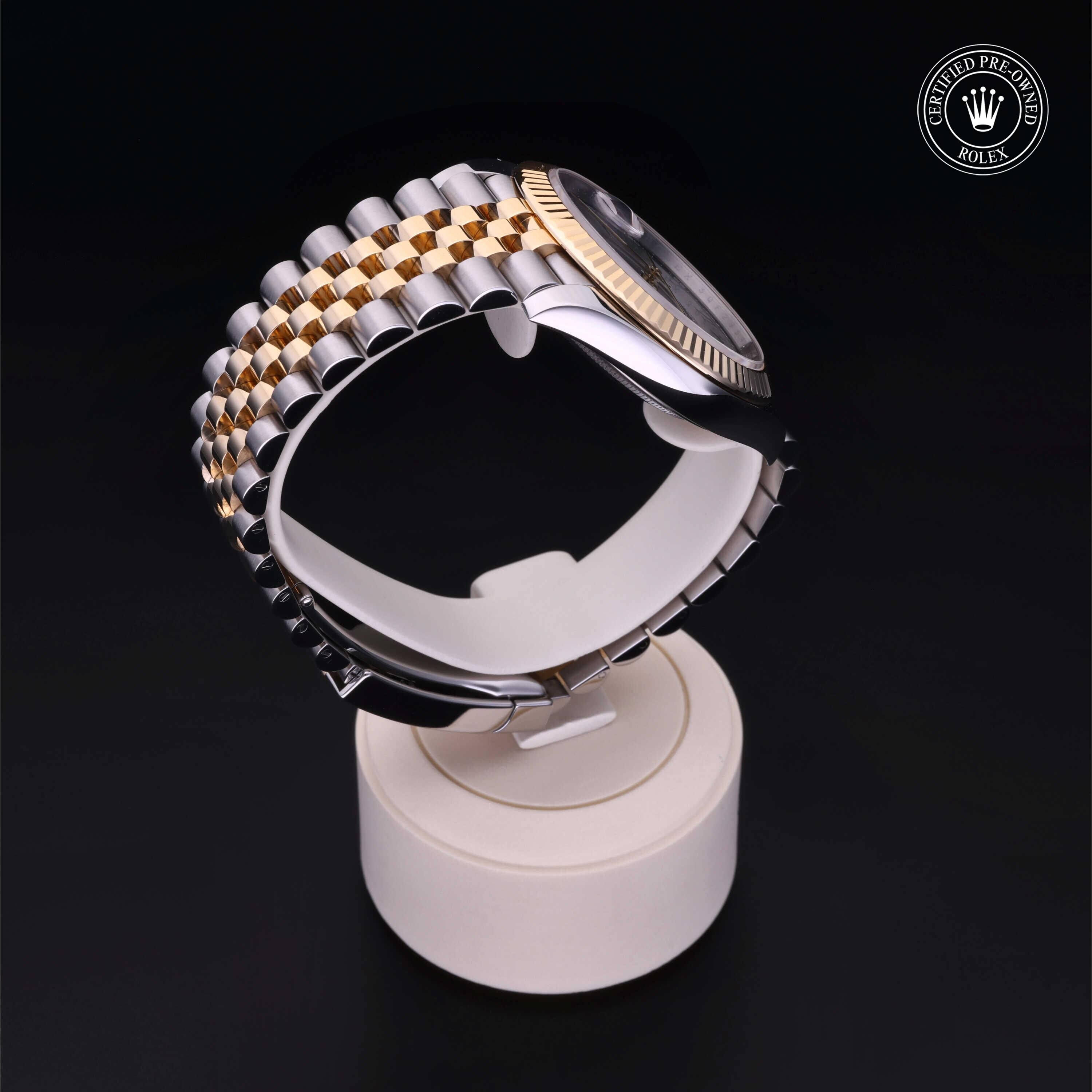 Rolex Certified Pre-owned Datejust M126333-0020 front on black background