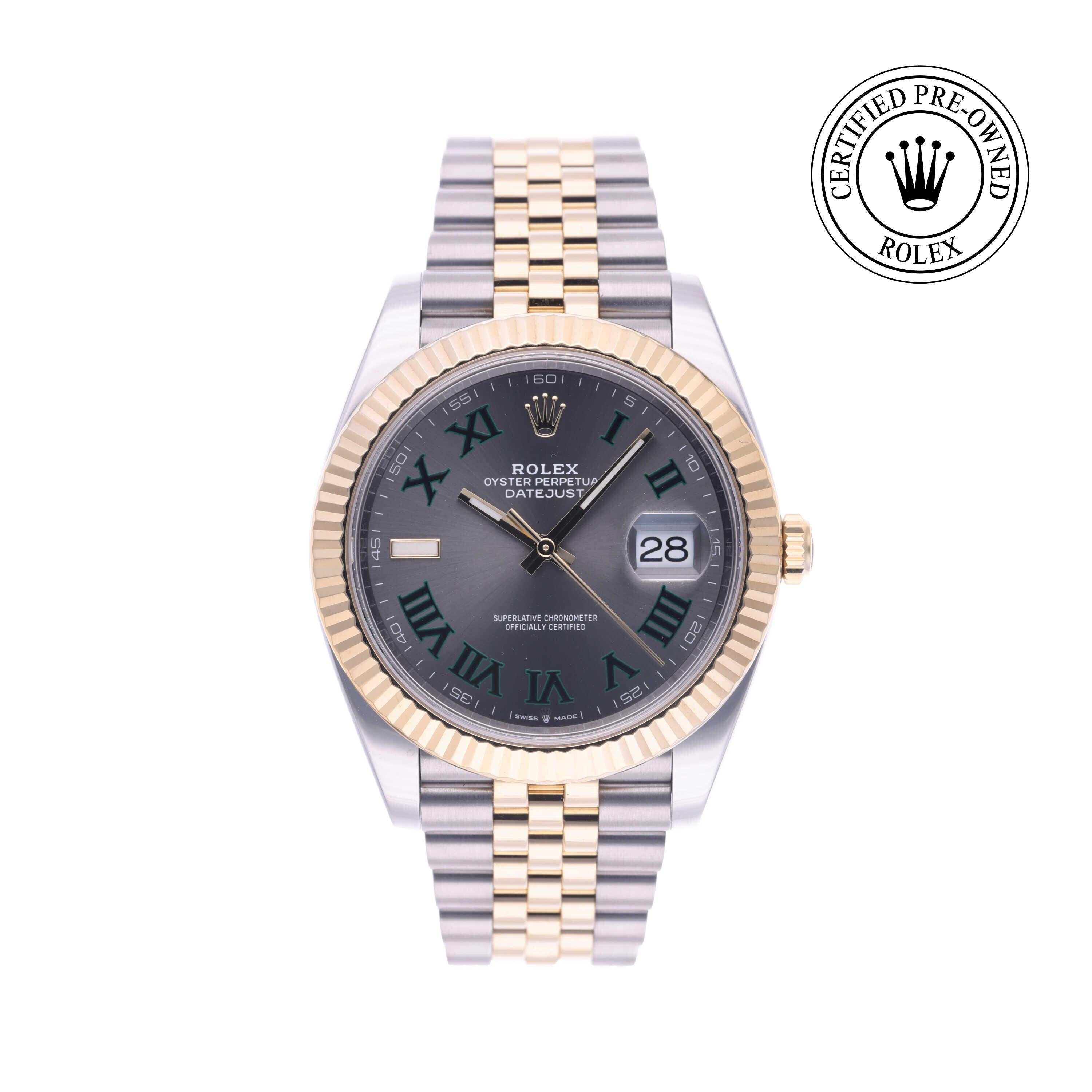 Rolex Certified Pre-owned Datejust M126333-0020 front on white background