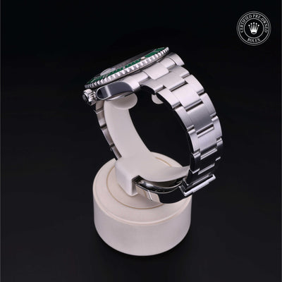 Rolex Certified Pre-owned Submariner M116610LV-0002 front on black background