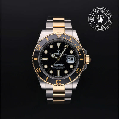 Rolex Certified Pre-owned Submariner M126613LN-0002 front on black background