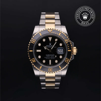 Rolex Certified Pre-owned Submariner M116613LN-0001 front on black background