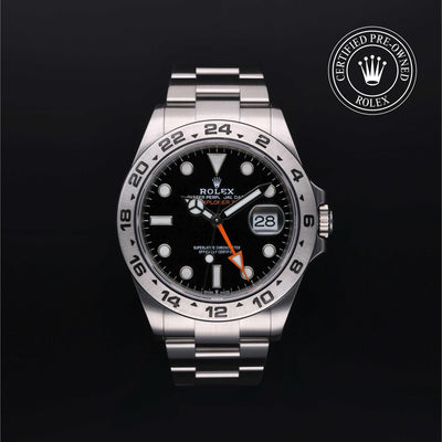 Rolex Certified Pre-owned Explorer M226570-0002 front on black background