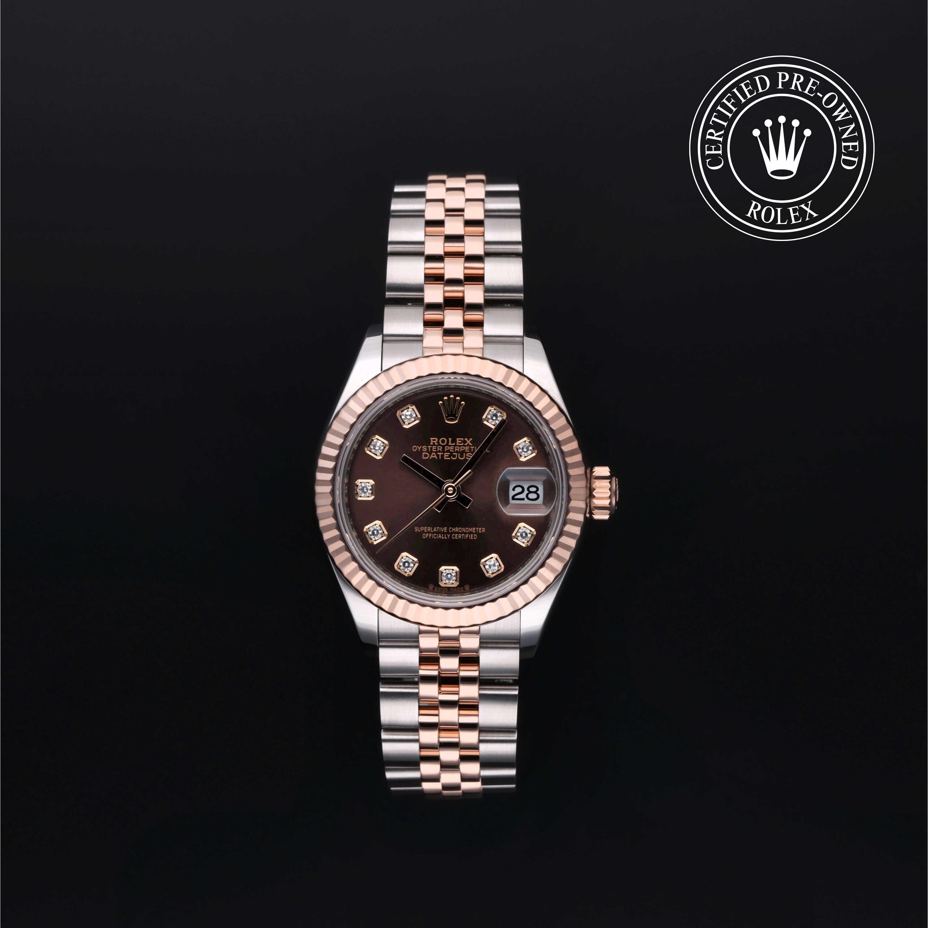 Rolex Certified Pre-owned Lady Datejust M279171-0011 front on black background