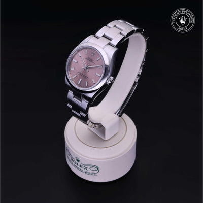Rolex Certified Pre-owned Oyster Perpetual M277200-0004 front on black background