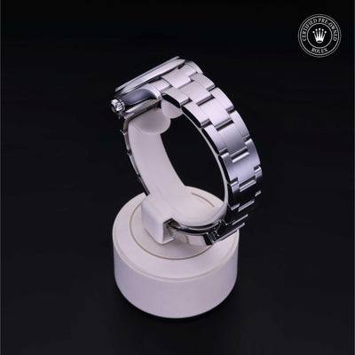 Rolex Certified Pre-owned Oyster Perpetual M277200-0004 front on black background