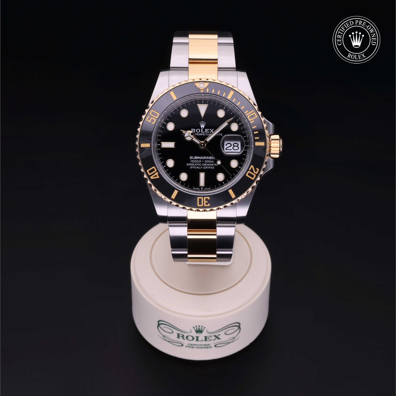 Rolex Certified Pre-owned Submariner M126613LN-0002 front on black background