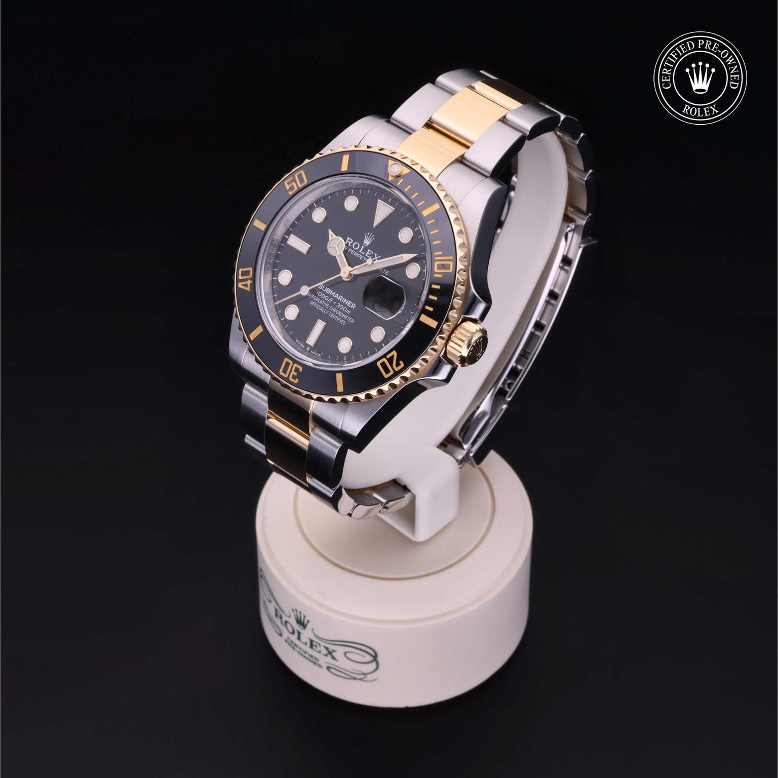 Rolex Certified Pre-owned Submariner M126613LN-0002 front on black background