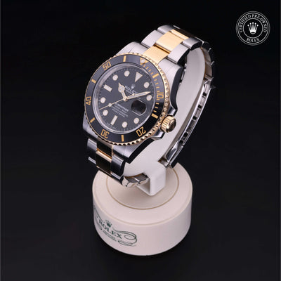 Rolex Certified Pre-owned Submariner M126613LN-0002 front on black background