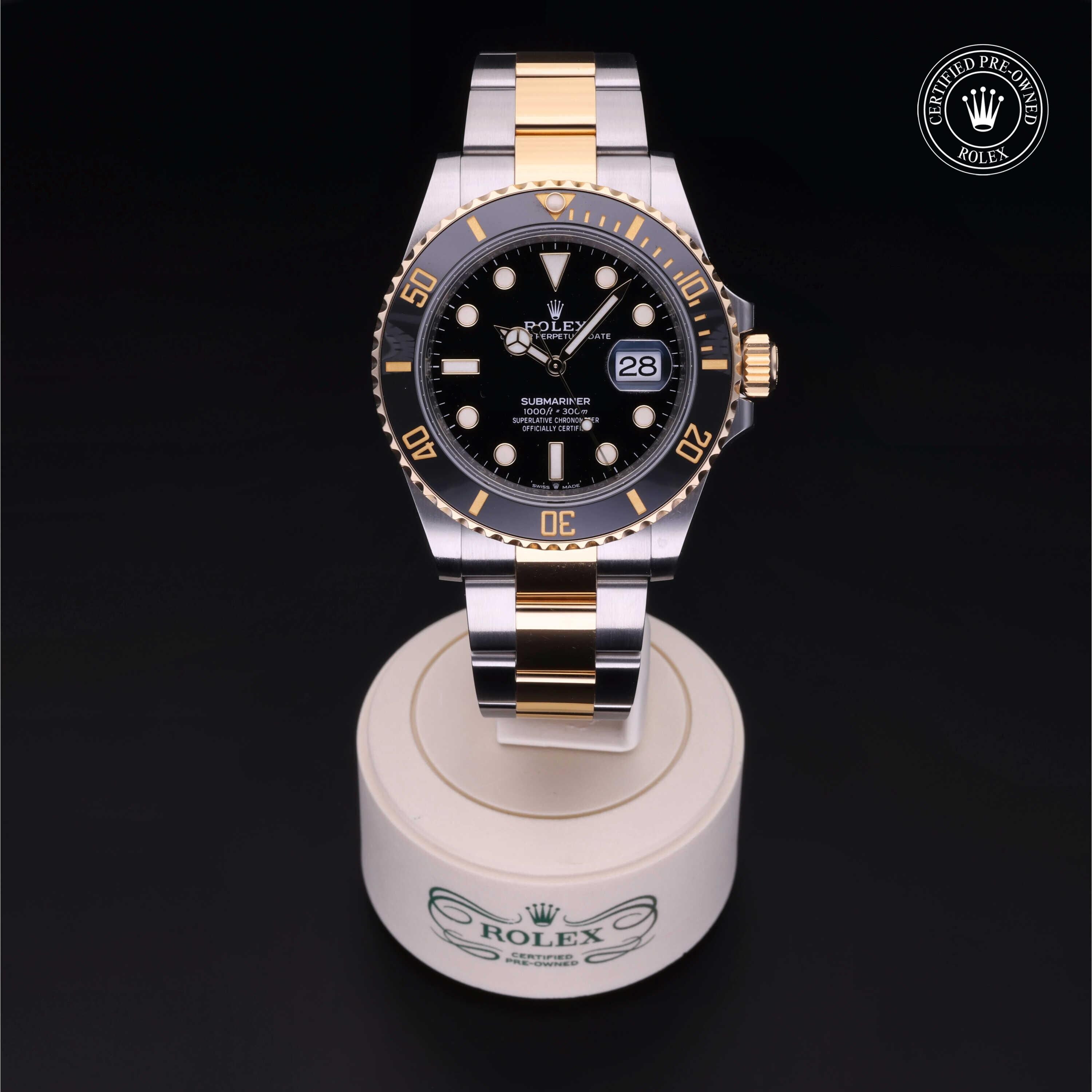 Rolex Certified Pre-owned Submariner M126613LN-0002 front on black background