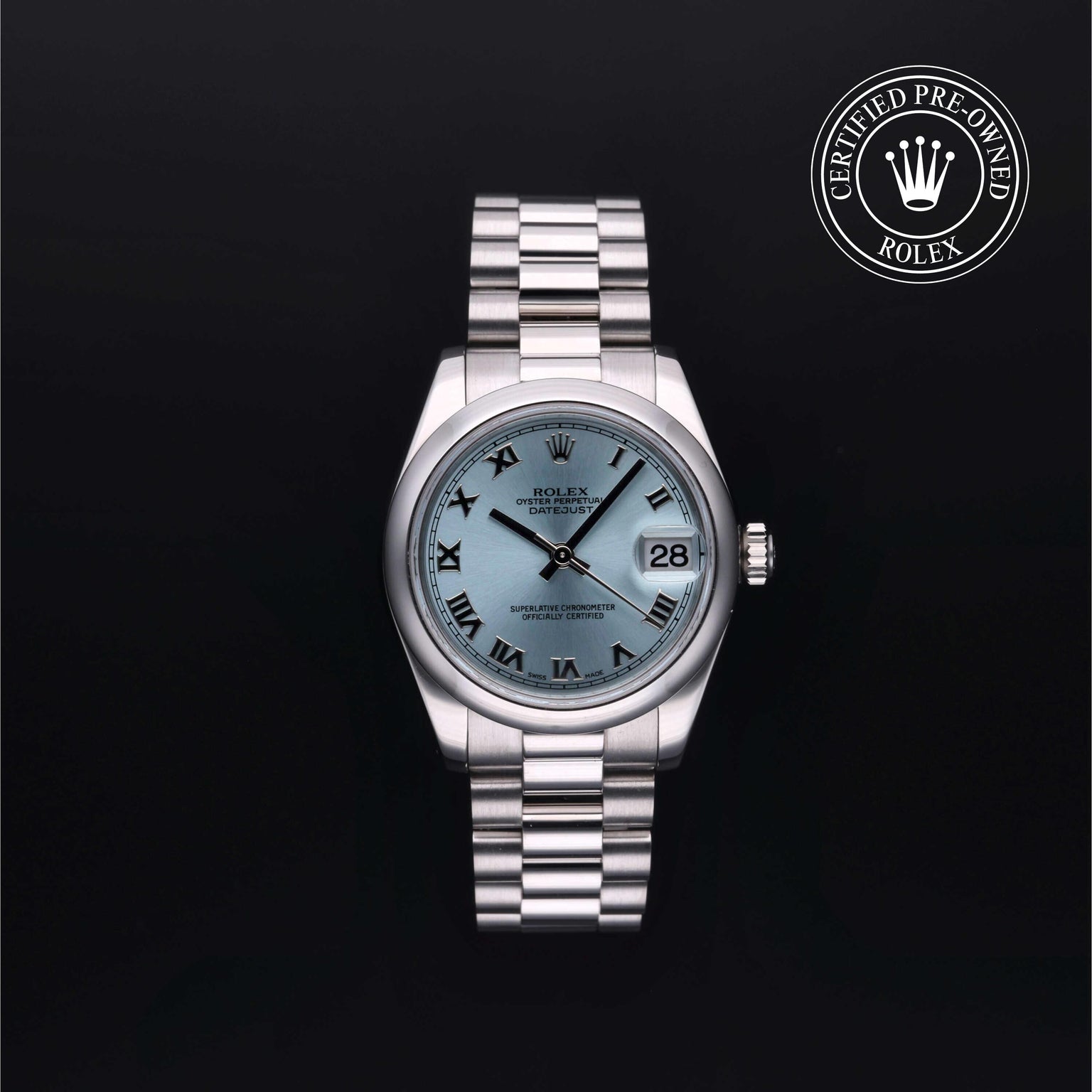 Rolex Certified Pre-owned Lady Datejust M178246-0008 front on black background