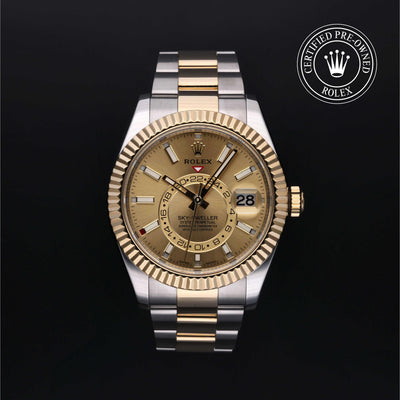 Rolex Certified Pre-owned Sky-Dweller M326933-0001 front on black background